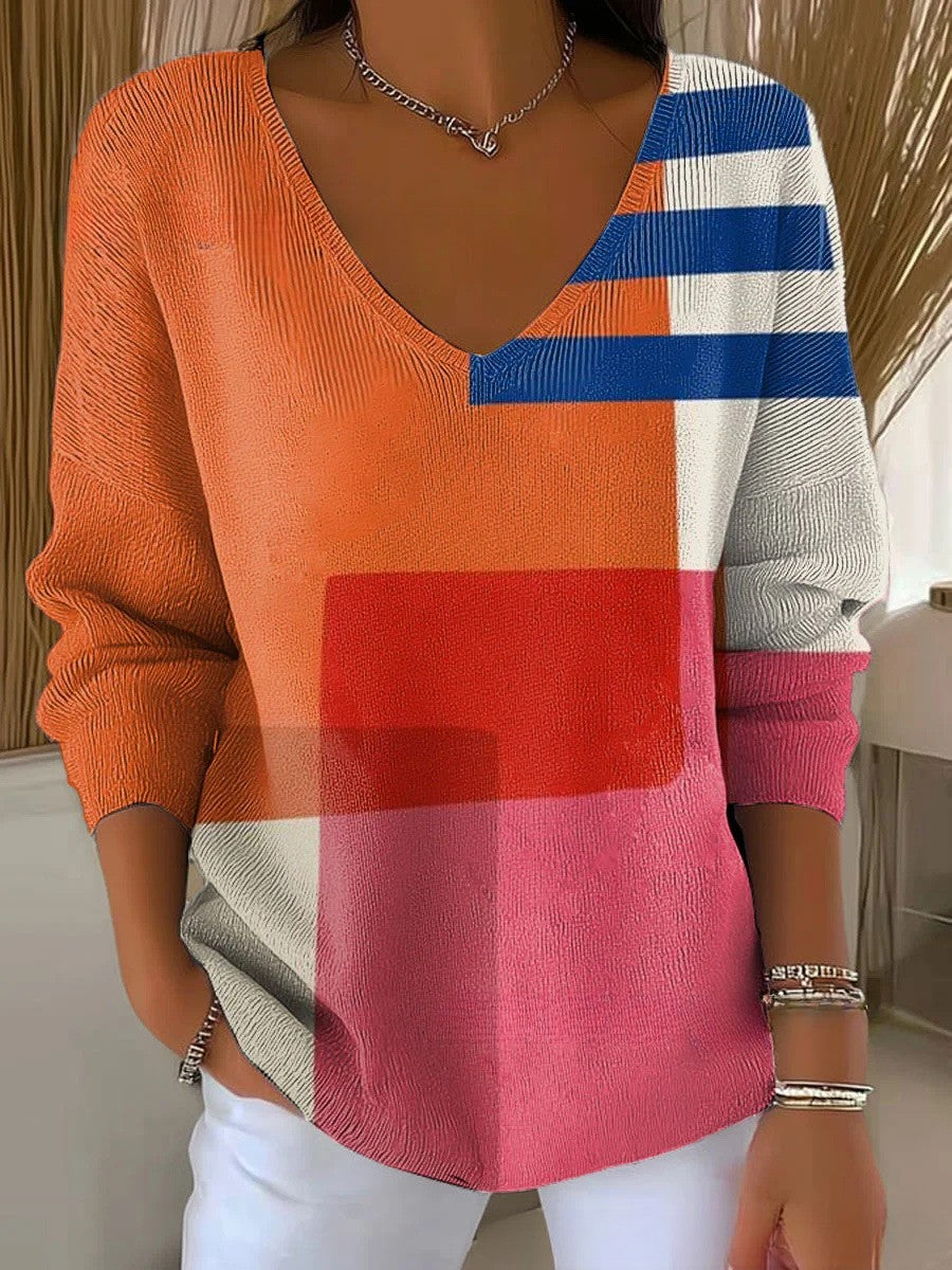 Beatrice – Pullover aus Strick mit V-Ausschnitt
