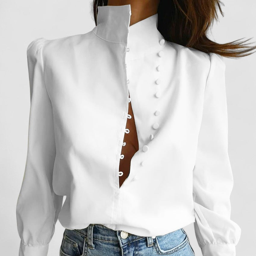 Stilhaus Bern | Asymmetrische Stehkragen Bluse