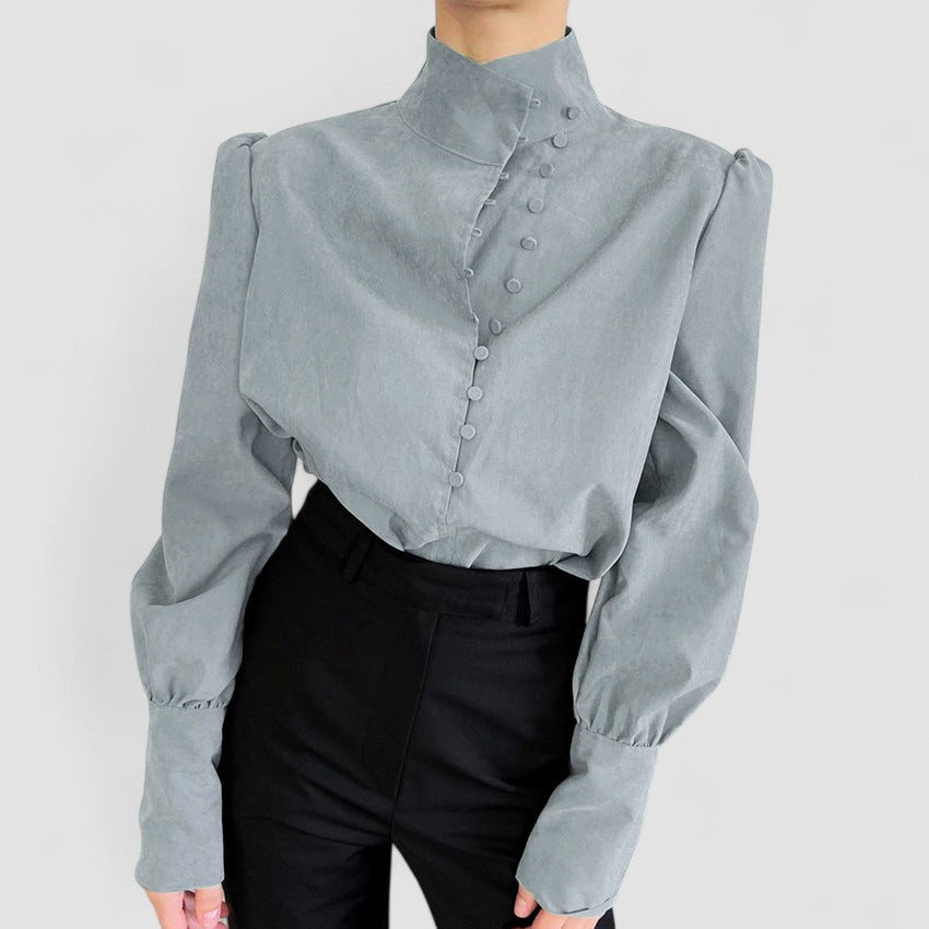 Stilhaus Bern | Asymmetrische Stehkragen Bluse