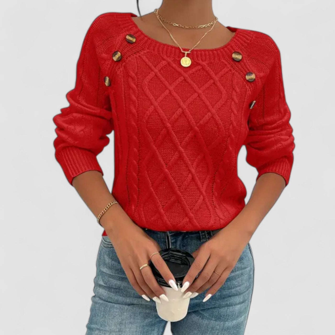 Stilhaus Bern | Schulterknopf Zopf Pullover