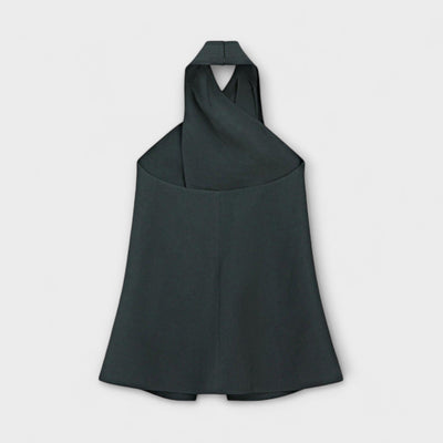 Aurora - Blauer Halter Neck Top mit Rückenausschnitt