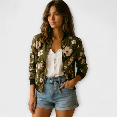 Lidia - Stylische Bomberjacke mit Blumenmuster