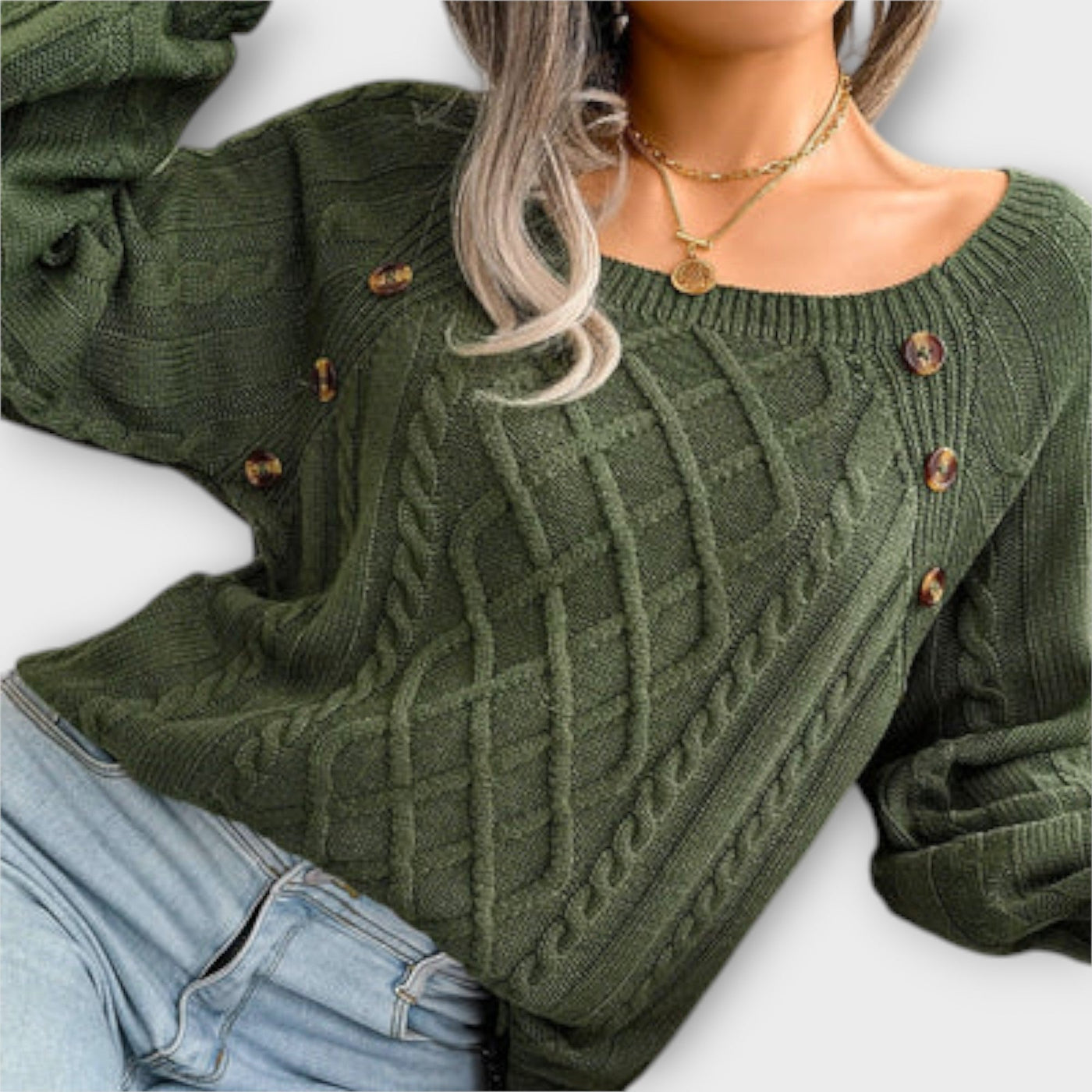 Aurora - Strickpullover mit Knöpfen