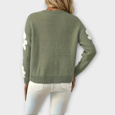 Aurora - Weicher Strickpullover mit Blumendesign