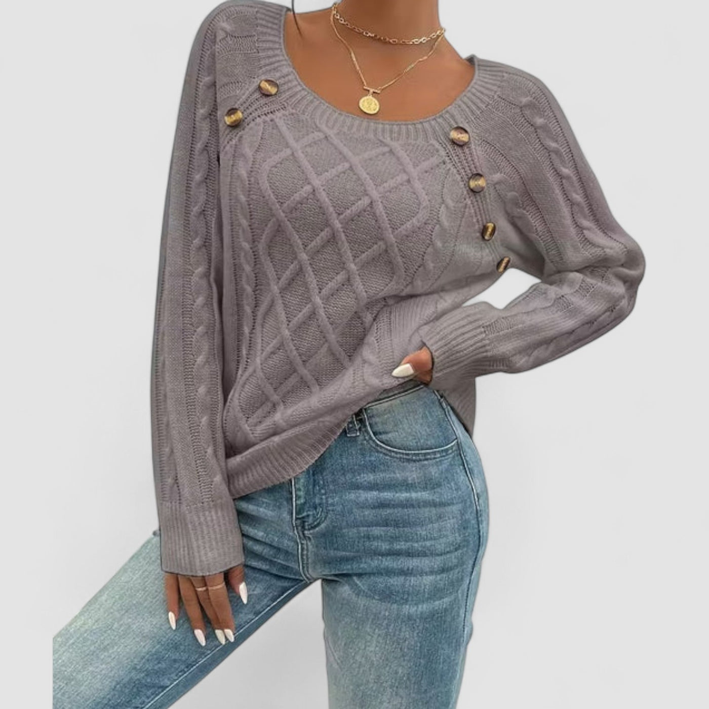 Stilhaus Bern | Schulterknopf Zopf Pullover
