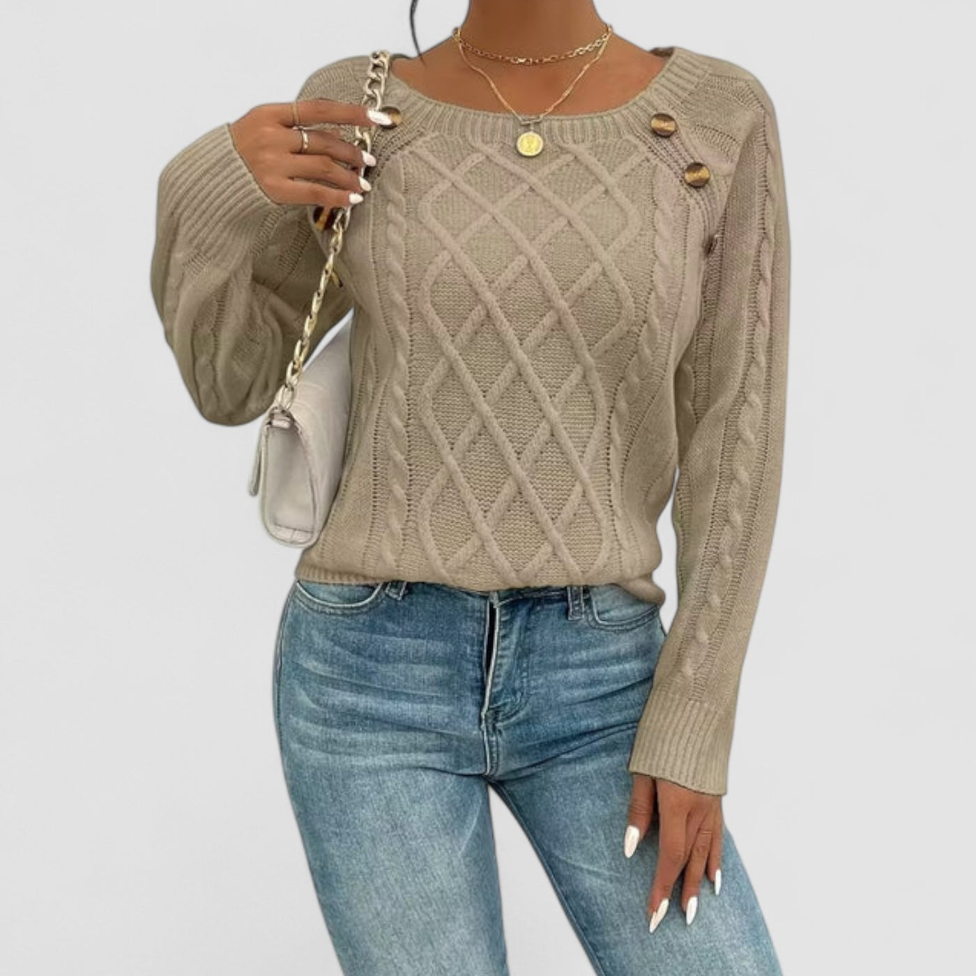 Stilhaus Bern | Schulterknopf Zopf Pullover