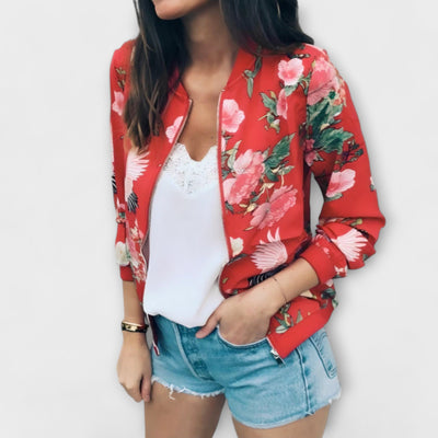 Lidia - Stylische Bomberjacke mit Blumenmuster