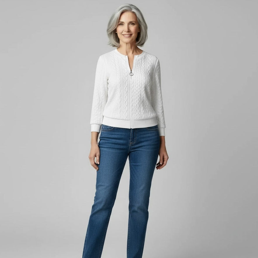 Stilhaus Bern | Strukturierter Reißverschluss-Pullover